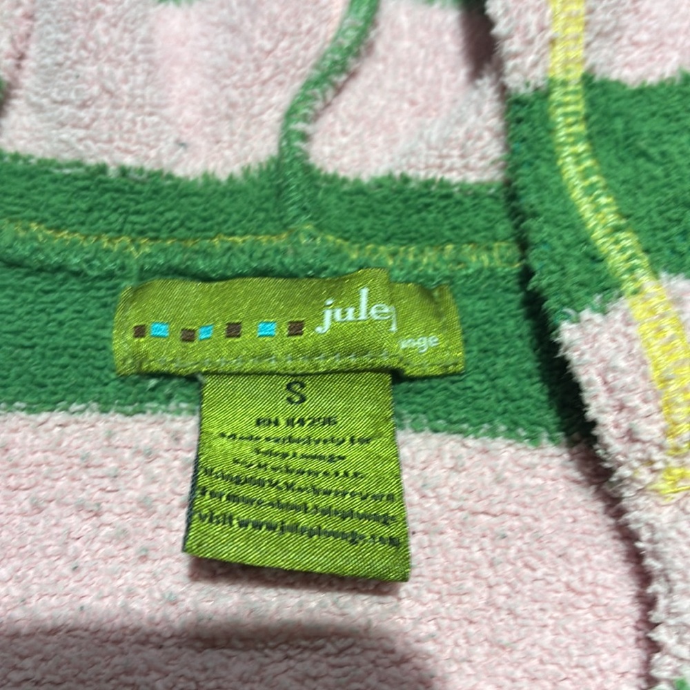 Julep Lounge Pink Green Striped Hoodie View 2